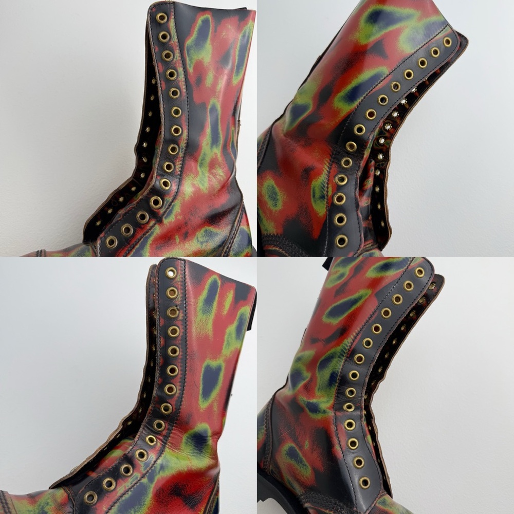Vintage Getta Grip Dr. Martens MIE Thermal Rainbow Hot Spot Acid Boots UK 5 - Picture 16 of 16